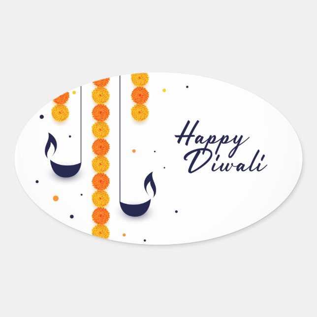 Happy Diwali    Oval Sticker (Front)