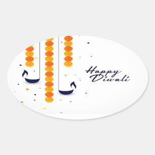 Happy Diwali Oval Sticker