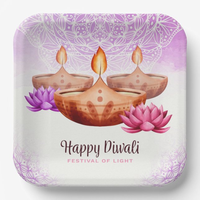 Happy Diwali  Paper Plate (Front)