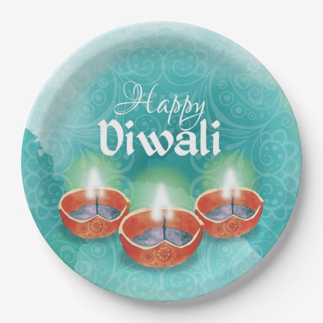 Happy Diwali  Paper Plate (Front)