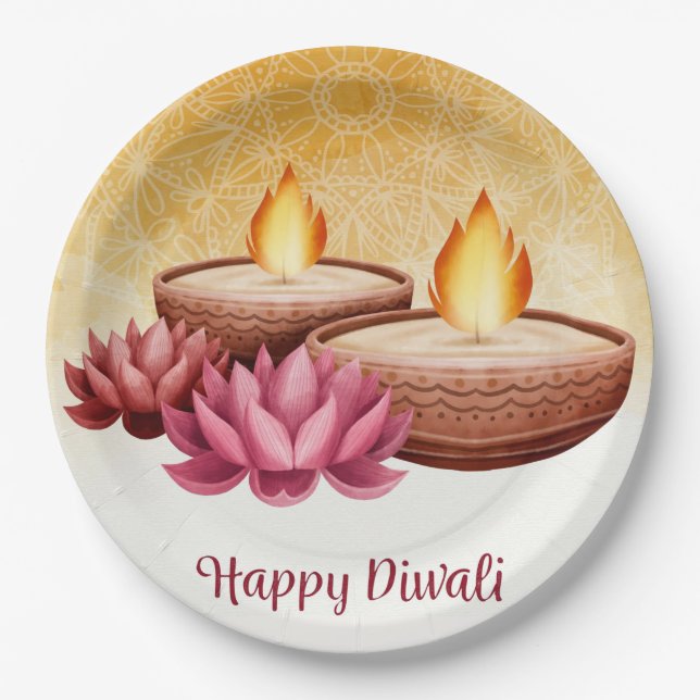 Happy Diwali  Paper Plate (Front)