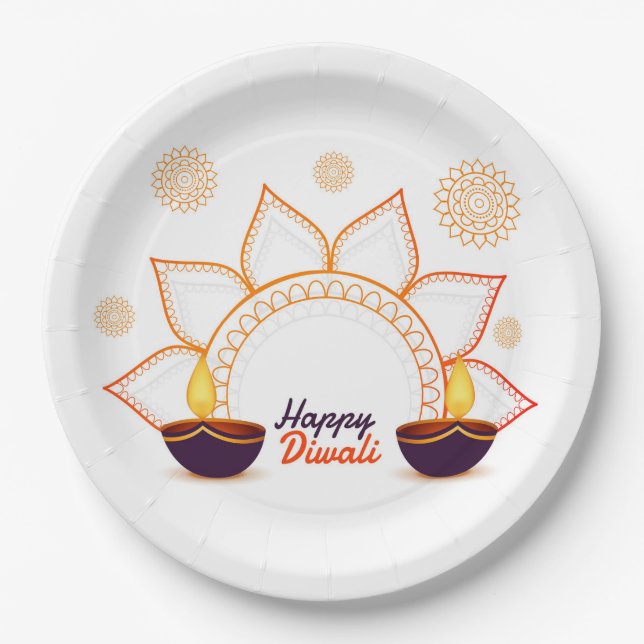 Happy Diwali  Paper Plate (Front)
