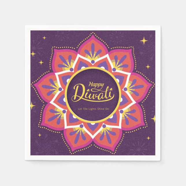 Happy Diwali  Paper Plate Napkins (Front)