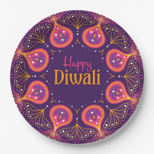 Happy Diwali  Paper Plates (Front)