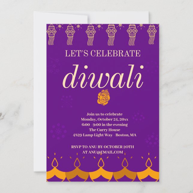 HAPPY DIWALI PARTY  INVITATION (Front)