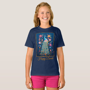 Happy Diwali Peacock & Flowers T-Shirt