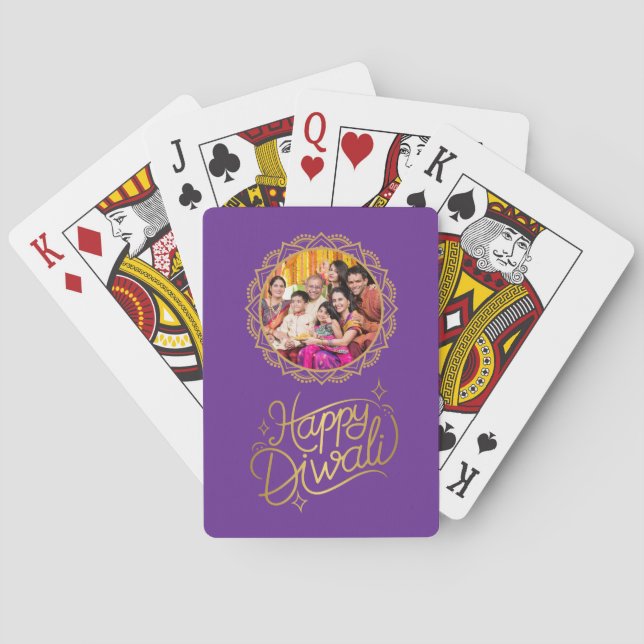 Happy Diwali Photo  Poker Cards (Back)