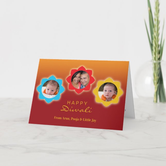 Happy Diwali Photo Wishing Card (Front)
