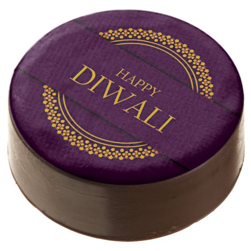 Happy Diwali Purple Gold Elegant Modern Chocolate Covered Oreo