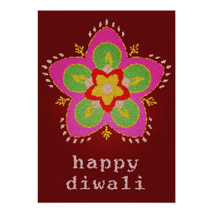 happy diwali rangoli personalized invitations