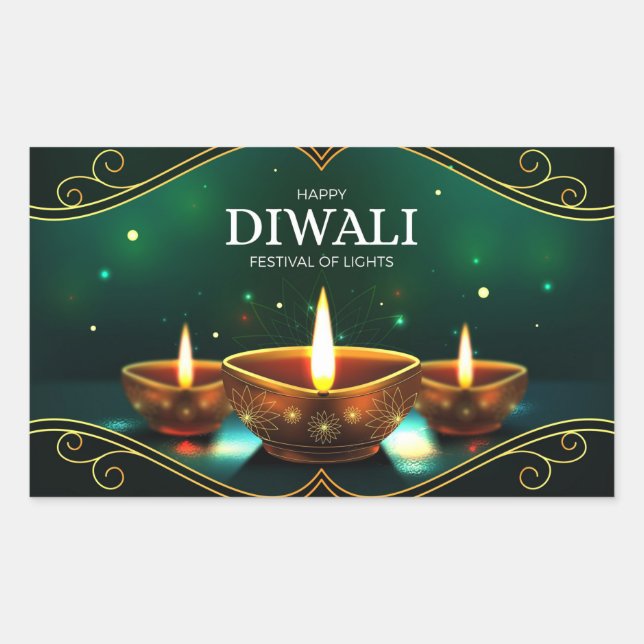 Happy Diwali  Rectangular Sticker (Front)