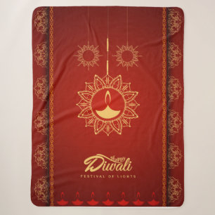 Happy Diwali Sherpa Blanket