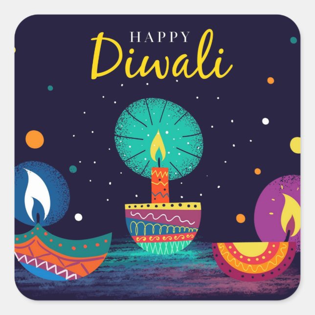 Happy Diwali   Square Sticker (Front)