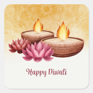 Happy Diwali Square Sticker