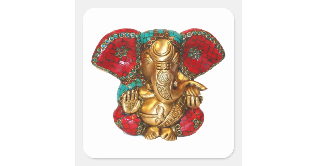Happy Diwali Thank You Ganapati Ganesh Square Sticker Zazzle Com