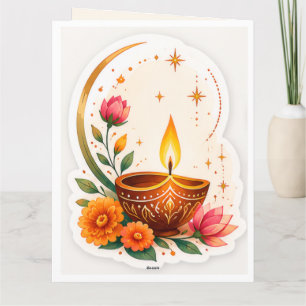 Happy Diwali Traditional Diya Thank You Card