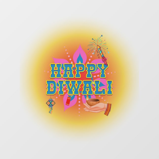 Happy Diwali Wall Decal (Front)