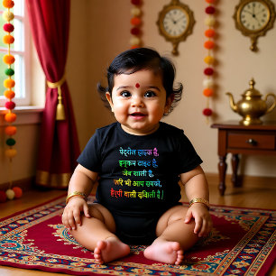 Happy Diwali wish in Hindu Baby Bodysuit