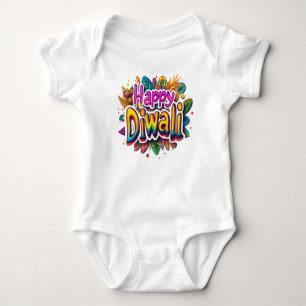 Happy Diwali with colorful background Baby Bodysuit
