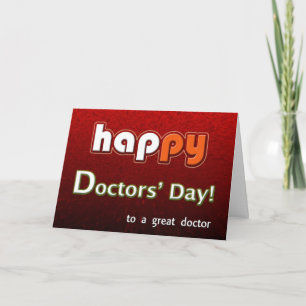 Happy Doctors' Day Bright And Colorful Thank You Card