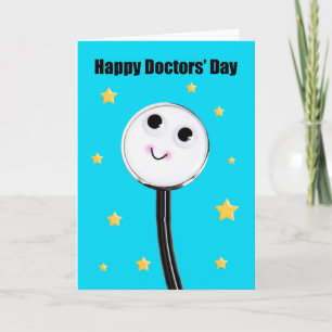 Happy Doctors Day Cute Stethoscope With Stars Holiday Card