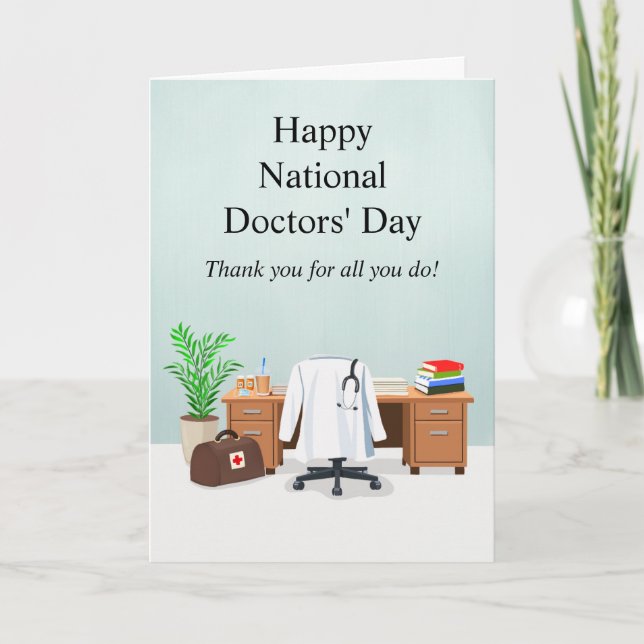  Happy Doctor's Day Doctor Office  Card (Front)