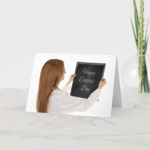 Happy Doctors' Day Female Doctor Holding Xray Holiday Card
