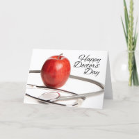 Happy Doctors' Day Red Apple Stethoscope