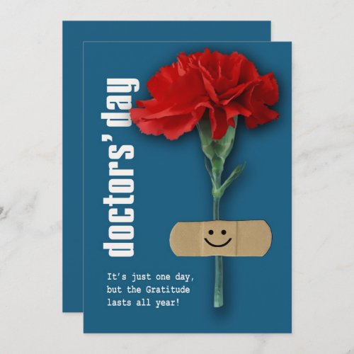 Happy Doctors Day Red Carnation Custom  Card