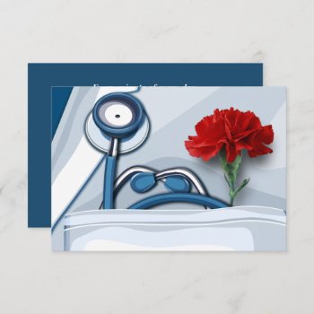 Happy Doctors' Day. Red Carnation Flat Cards by artofmairin at Zazzle