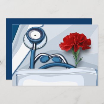 Happy Doctors' Day. Red Carnation Flat Cards by artofmairin at Zazzle