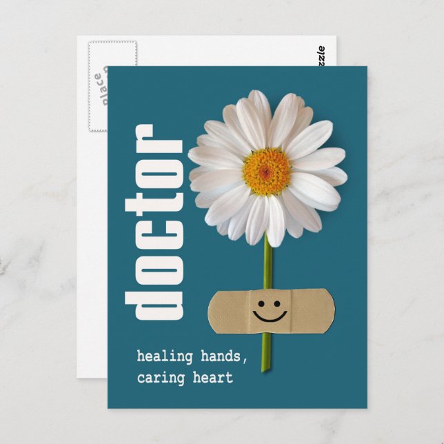 Happy Doctors' Day. Smiling Daisy  Postcard (Front/Back)