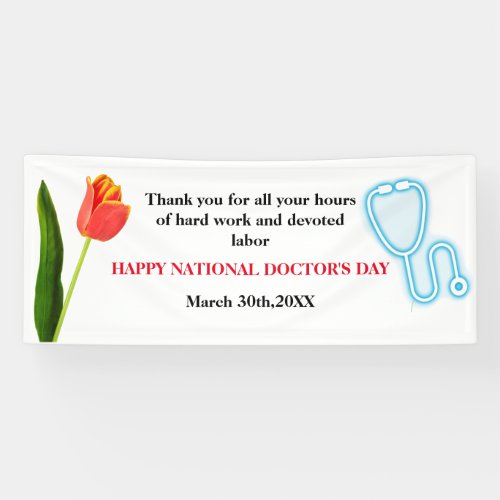 Happy Doctors Day Tulip  stethoscope Banner