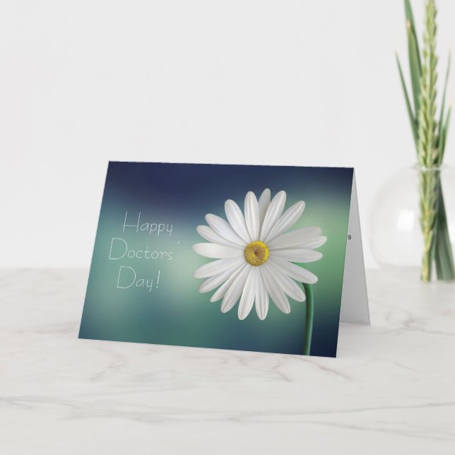 Happy Doctors' Day White Daisy Card (Front)