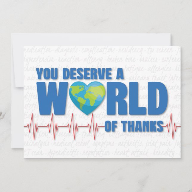 	Happy Doctors Day You Deserve a World of Thanks Card (Front)
