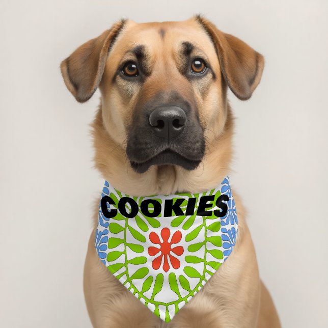 Happy Dog, add text, Pet Bandana Collar (Dog 2)