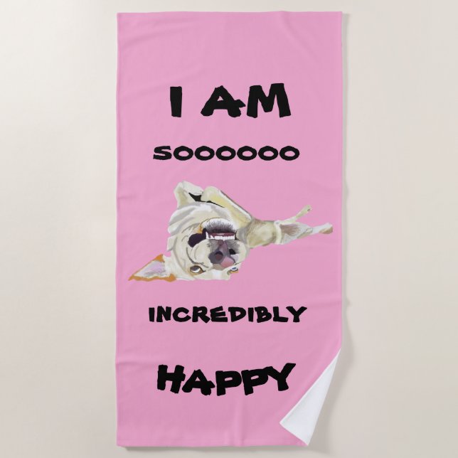 Happy Dog Beach Towel (Front)
