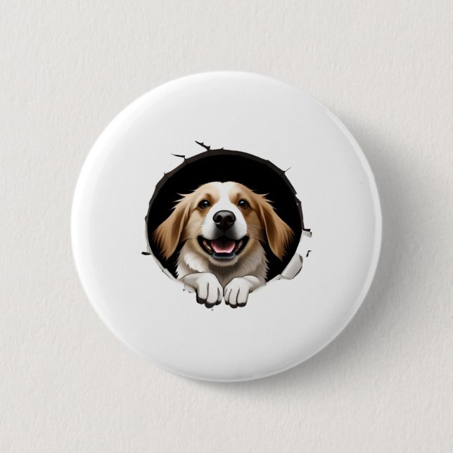 Happy dog   button (Front)