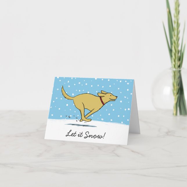 Happy Dog Christmas | Let it Snow | Cute Xmas Holiday Card (Front)