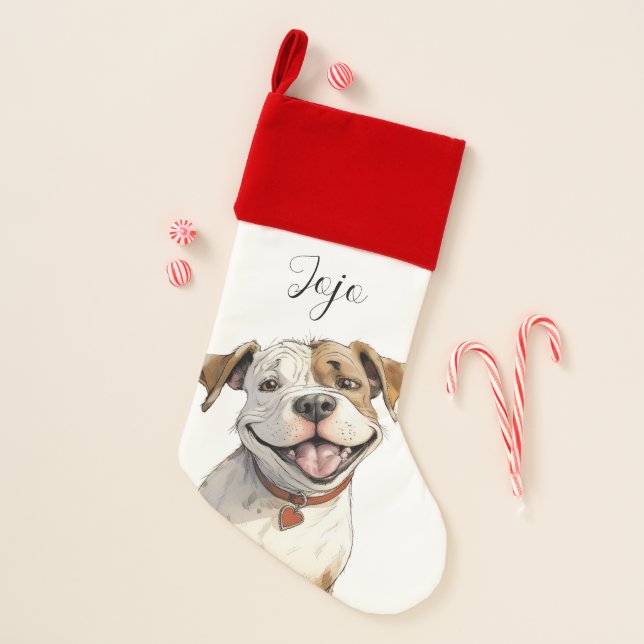 Happy Dog Christmas Stocking (Front)