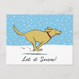 Happy Dog Christmas   Winter Holiday   Let it Snow Postcard