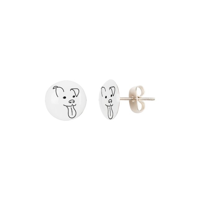 Happy Dog Face Earrings (Angled)