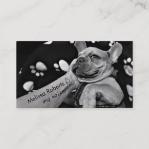 happy dog face photo business card
