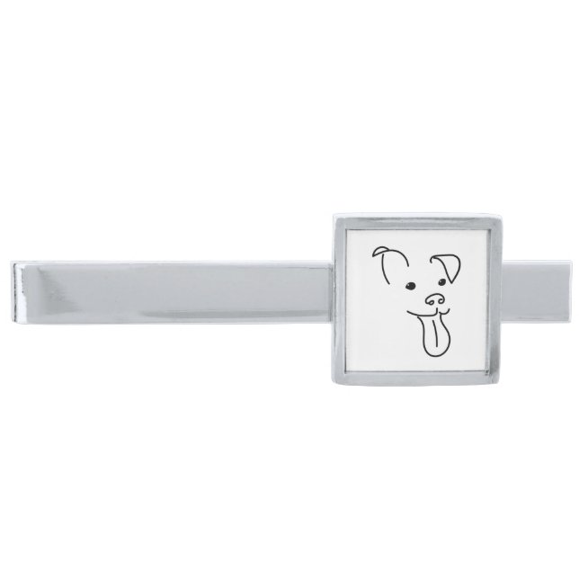 Happy Dog Face Tie Clip (Front)