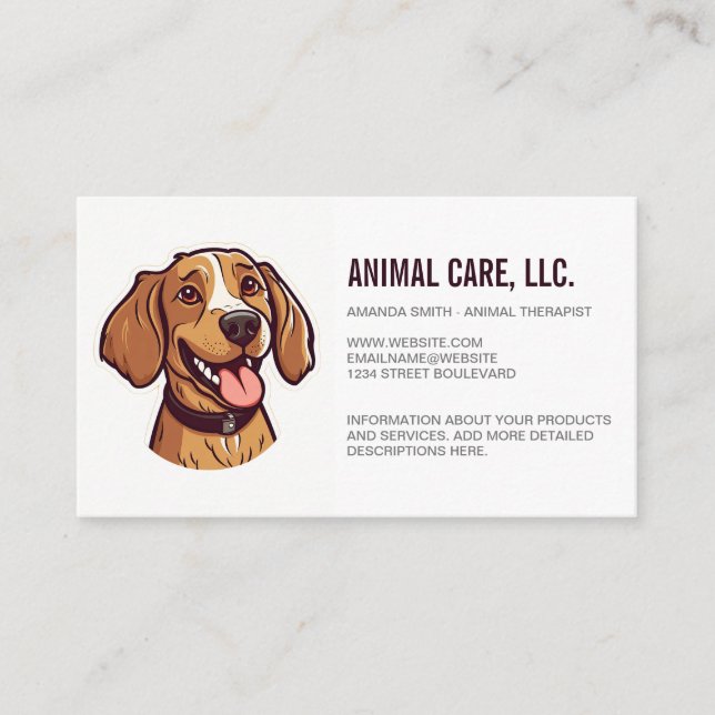 Happy Dog Illustration Business Card (Front)