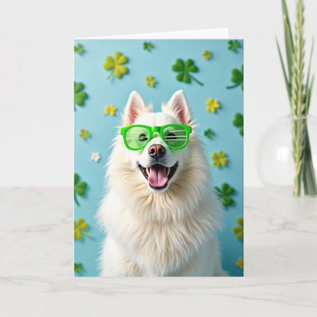 Happy Dog In Glasses Card (Front)