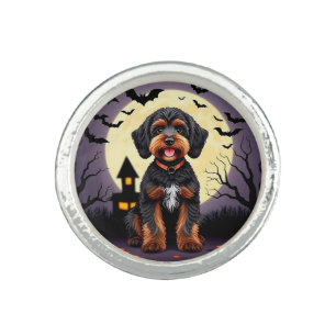 Happy Dog in Halloween Theme Ring