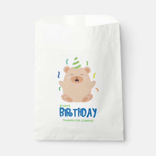 Happy Dog Kid's Birthday Party Favor Bag (Front)