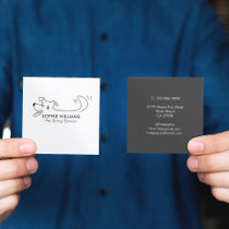 Happy Dog Logo Pet Sitting Service Care Training Square Business Card
