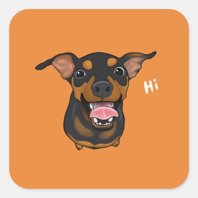 Happy Dog Min Pin Miniature Pinscher Sticker (Front)